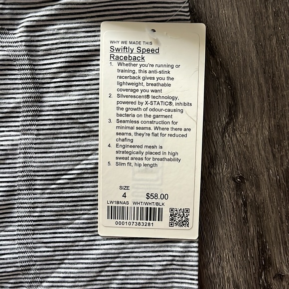 Lululemon Swiftly Speed Raceback Size 4 NWT - Picture 2 of 5